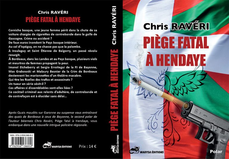 Couverture du polar Piège fatal à Hendaye, réalisée par la graphiste Nathalie Glévarec